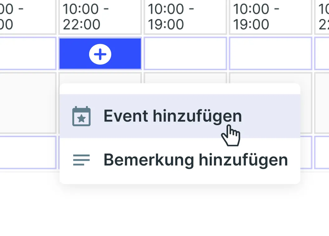 Events and notes in schedule