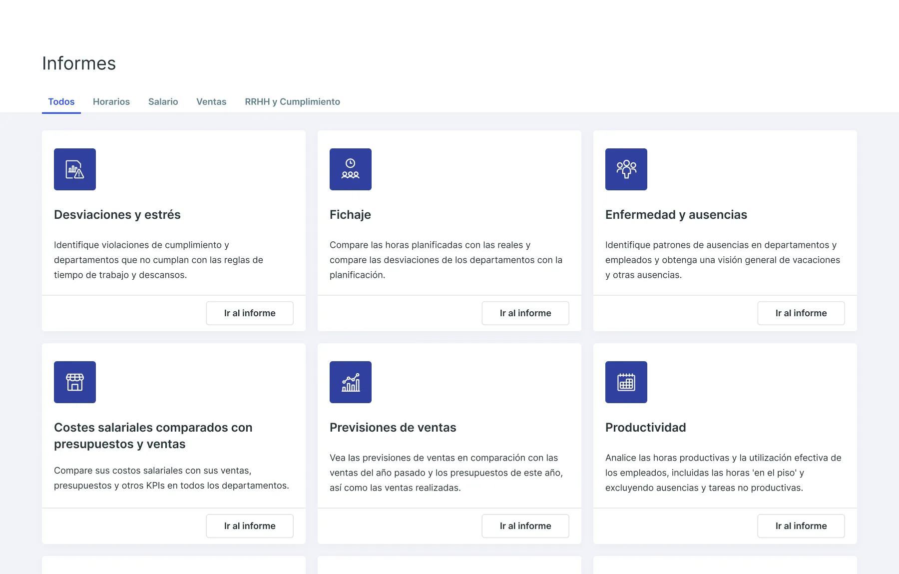 Interface of SameSystem reports hub