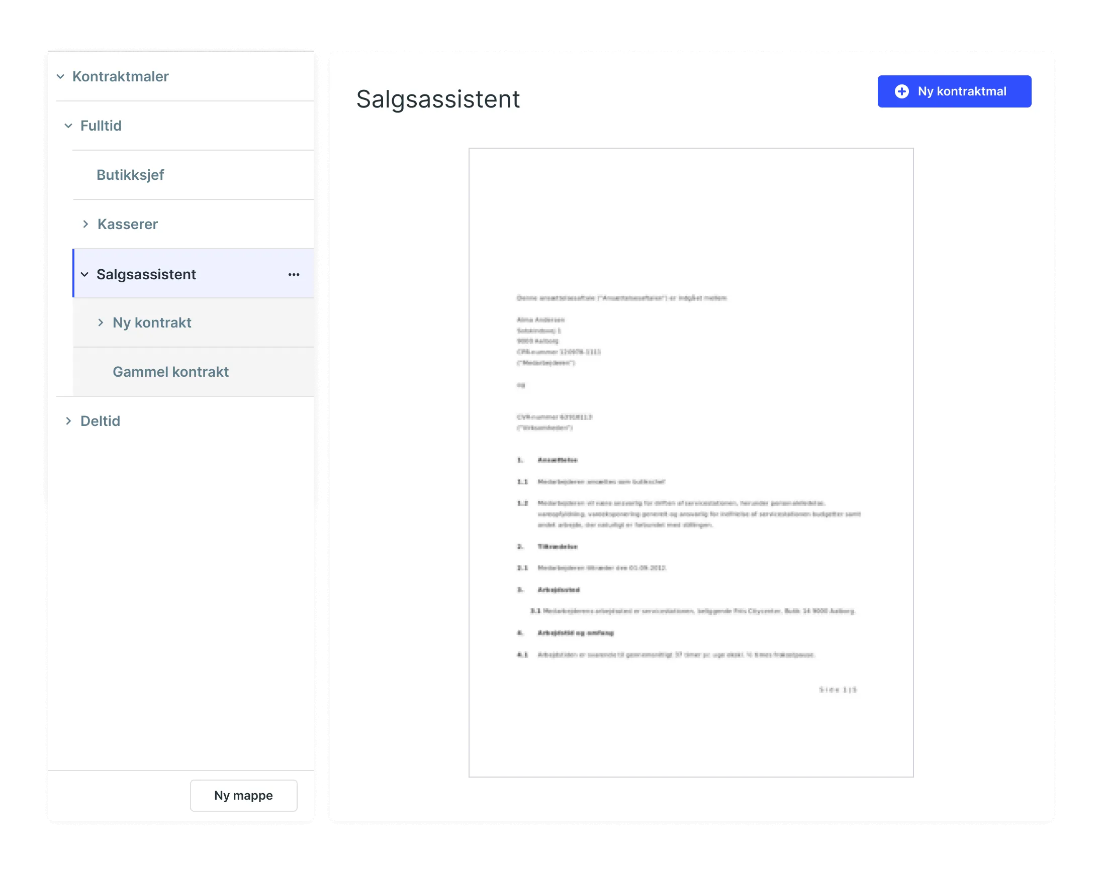 User contract interface