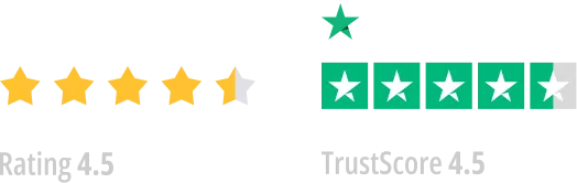 SameSystem rating on Trustpilot 4.5 stars and on App Store 4.5 stars